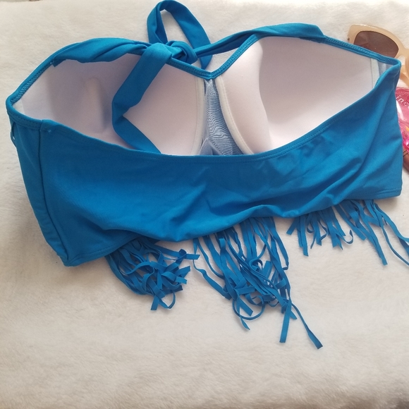SOLD 🎉BIKINI PLUS SIZE 3XL FRINGE ROYAL BLUE 2 PI - Picture 5 of 9